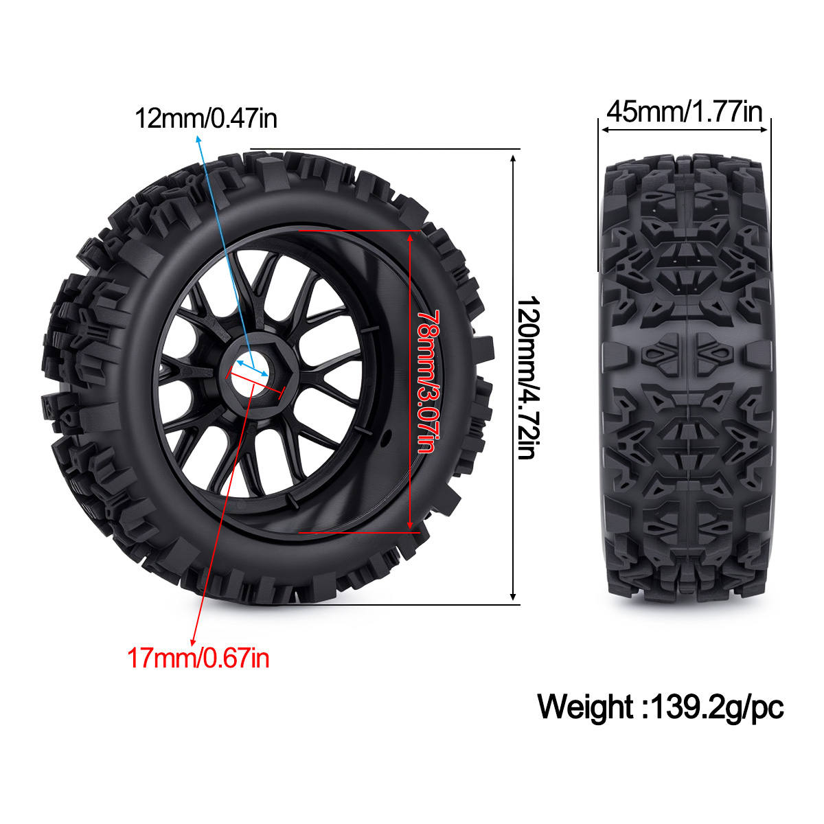 120-мм внедорожные шины для ра – обзор и цена Rc Hobby Trucks